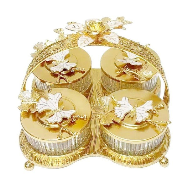 Deco Metal Fruit and Appetizer Jar Set Deco Basket   (Ctn Box 10 units)