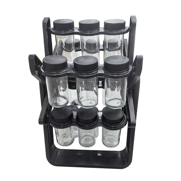 Spice Jar and Seasoning Jar Set of 16 Pcs with Stand 9.5*4/27*32 cm ** (Ctn Box 12 units)