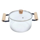 Glass Cooking Pot Induction Casserole with Wooden Handle 2.5L cm (Ctn Box 16 units)