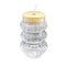 Wooden Lid Striped Glass Jars with Straw 12*6 cm (Ctn Box 98 units)