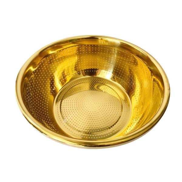 Gold Plated Stainless Steel Multipurpose Strainer Bowl Rinsing Basket 24 cm (Ctn Box 140 units)
