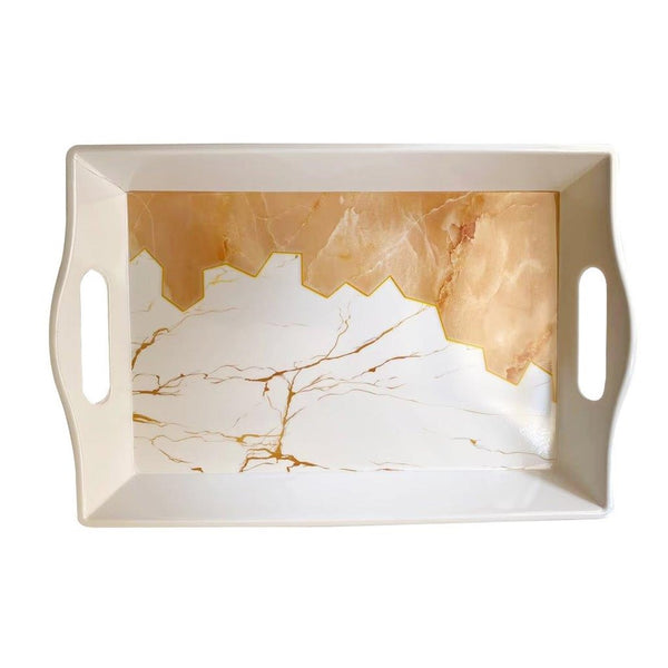 High Quality Marble Pattern Rectangular Melamine Serving Tray 31*20 cm (Ctn Box 98 units)