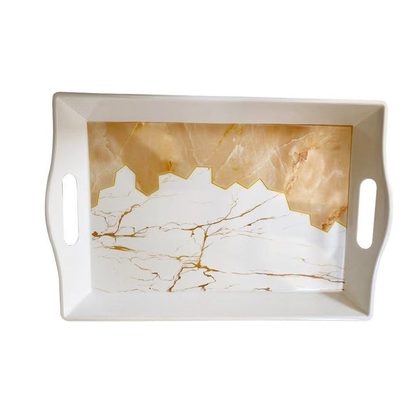 High Quality Marble Pattern Rectangular Melamine Serving Tray 38*25 cm (Ctn Box 48 units)