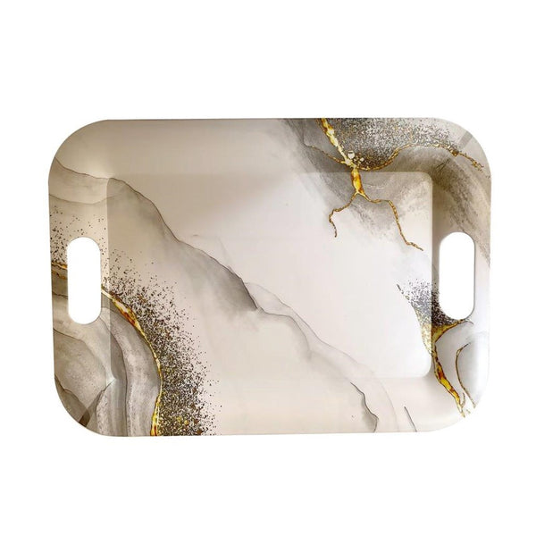 High Quality Marble Pattern Rectangular Melamine Serving Tray 43*31 cm (Ctn Box 36 units)