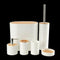 Plastic White Bathroom Accessories Soap Dispenser Toothbrush Holder Set of 6 Pcs 13*11*10.5 cm (Ctn Box 12 units)