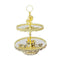 Deco Gold Metal and Glass 2 Tier Cake Stand 25*30*45 cm (Ctn Box 10 units)