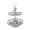 Deco Silver Metal and Glass 2 Tier Cake Stand 25*30*45 cm (Ctn Box 10 units)
