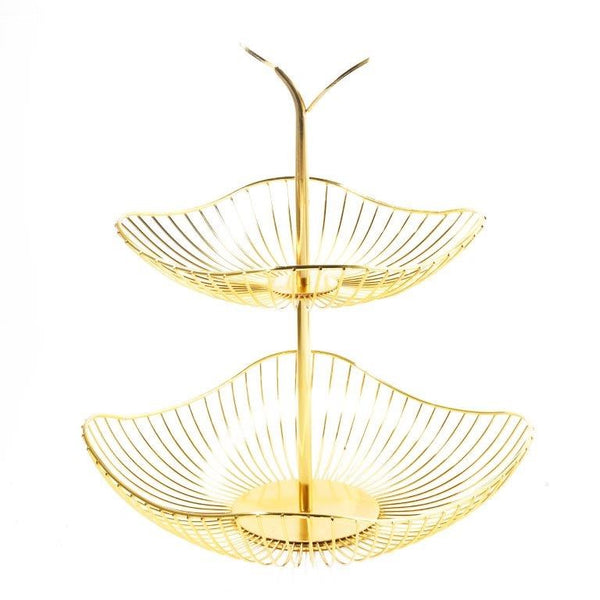 Gold Metal Multi Layer Swing Fruit Basket 27.5*27.5*35 cm (Ctn Box 12 units)