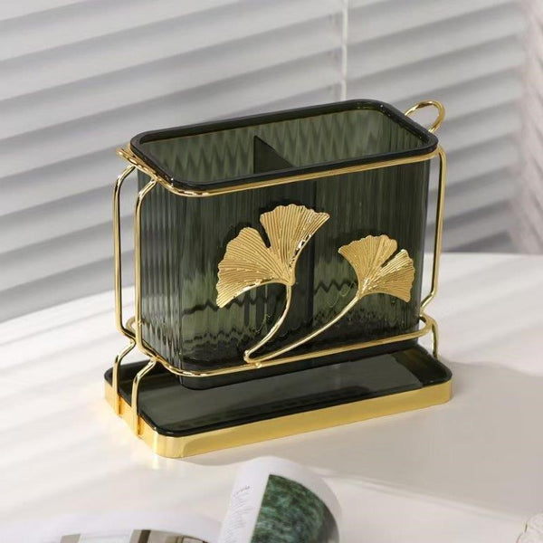 Gold Metal Spoon and Chopstick Holder Cutlery Holder 19*9*16 cm (Ctn Box 36 units)