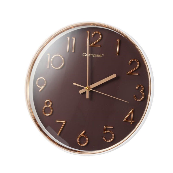 Minimalist Design Coffee Round Analog Wall Clock 33 cm  (Ctn Box 10 units)
