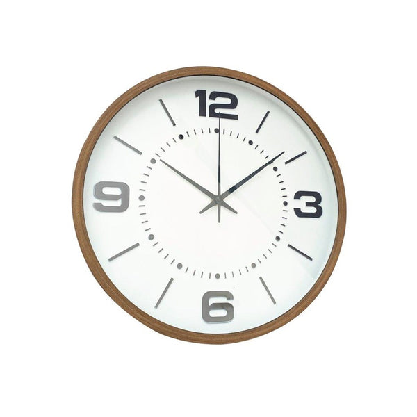 Minimalist Design Brown Round Analog Wall Clock 25*35 cm (Ctn Box 20 units)