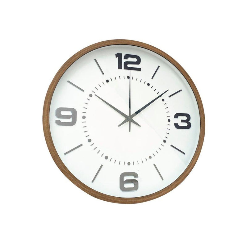 Minimalist Design Brown Round Analog Wall Clock 25*35 cm (Ctn Box 20 units)