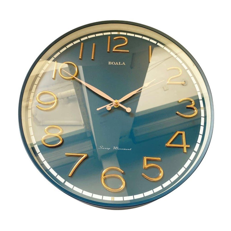 Minimalist Design Blue Round Analog Wall Clock 40 cm  (Ctn Box 10 units)