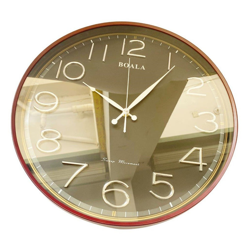 Minimalist Design Black and Coffee Round Analog Wall Clock 40 cm  (Ctn Box 10 units)