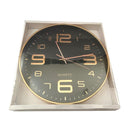 Minimalist Design Black Round Analog Wall Clock 40 cm (Ctn Box 12 units)