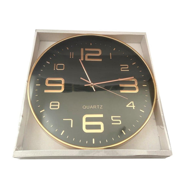 Minimalist Design Black Round Analog Wall Clock 40 cm (Ctn Box 12 units)