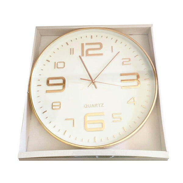 Minimalist Design White Round Analog Wall Clock 40 cm (Ctn Box 12 units)