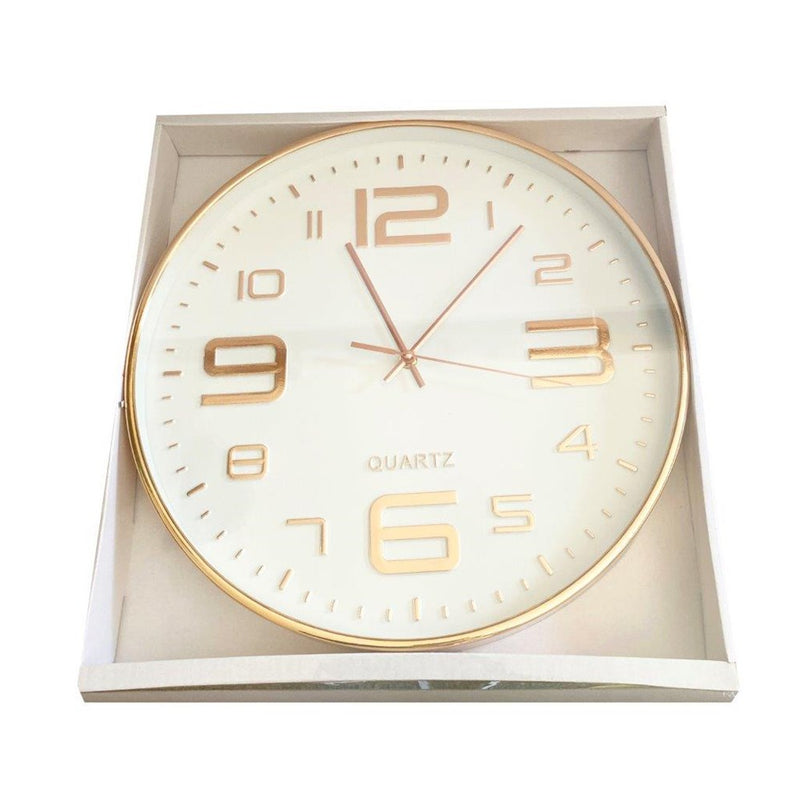 Minimalist Design White Round Analog Wall Clock 40 cm (Ctn Box 12 units)