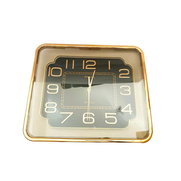 Minimalist Design Gold and Black Rectangle Analog Wall Clock 37*42 cm (Ctn Box 10 units)