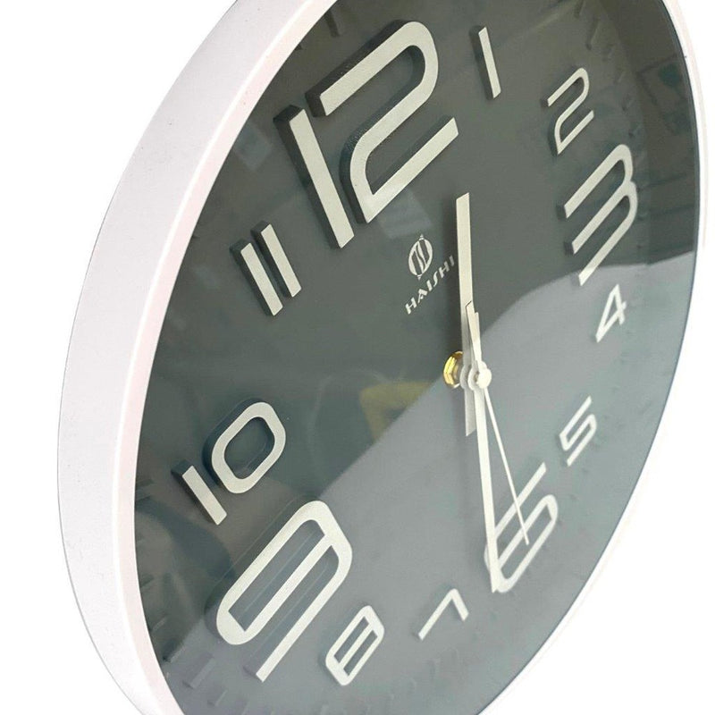 Minimalist Design Grey Round Analog Wall Clock 30*30 cm (Ctn Box 30 units)