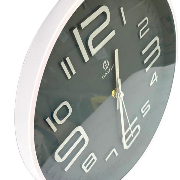 Minimalist Design Grey Round Analog Wall Clock 30*30 cm (Ctn Box 30 units)