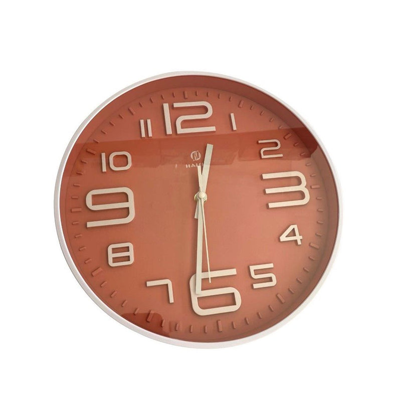 Minimalist Design Red Round Analog Wall Clock 30*30 cm (Ctn Box 30 units)