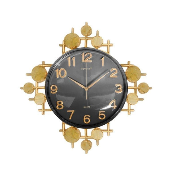 Decorative Abstract Design Black Round Analog Wall Clock 60*60 cm (Ctn Box 10 units)