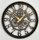 Modern 3d Skeleton Metallic Beige Mechanical Display Wall Clock 40*40 cm (Ctn Box 12 units)