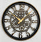 Modern 3d Skeleton Metallic Beige Mechanical Display Wall Clock 40*40 cm (Ctn Box 12 units)
