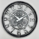 Modern 3d Skeleton Metallic Beige Mechanical Grey Wall Clock 40*40 cm (Ctn Box 12 units)