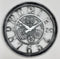 Modern 3d Skeleton Metallic Beige Mechanical Grey Wall Clock 40*40 cm (Ctn Box 12 units)