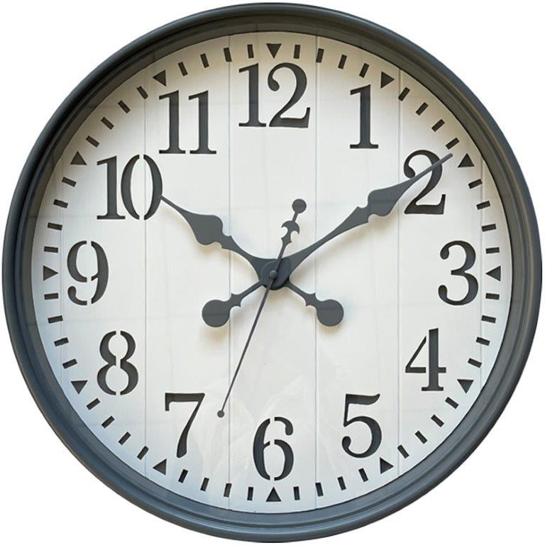 Minimalist Design Grey and White Round Analog Wall Clock 45*45 cm (Ctn Box 10 units)