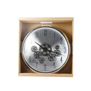 Modern 3d Skeleton Metallic Shine Mechanical Display Wall Clock 35*35 cm (Ctn Box 8 units)