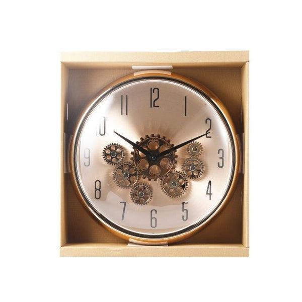 Modern 3d Skeleton Metallic Rose Hold Mechanical Display Wall Clock 35*35 cm (Ctn Box 8 units)