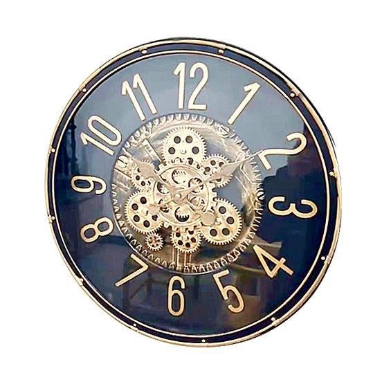 Modern 3d Skeleton Black Gold Mechanical Display Wall Clock 50 cm  (Ctn Box 8 units)
