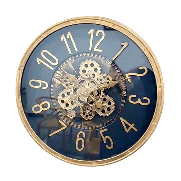Modern 3d Skeleton Black Gold Mechanical Display Wall Clock 50 cm  (Ctn Box 8 units)