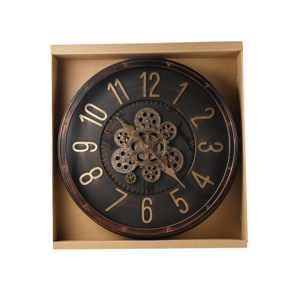 Antique Analog 3d Royal Vintage Metallic Brown Wall Clock  50 cm  (Ctn Box 8 units)