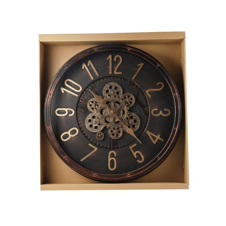 Antique Analog 3d Royal Vintage Metallic Brown Wall Clock  50 cm  (Ctn Box 8 units)