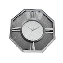 Decorative Hexagonal Shape Silver Glitter Design Analog Deco Wall Clock 47 cm  (Ctn Box 8 units)