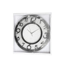 Decorative Round Shape Silver Glitter Design Analog Deco Wall Clock  40 cm  (Ctn Box 12 units)
