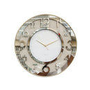 Decorative Round Shape Gold Glitter Design Analog Deco Wall Clock  40 cm  (Ctn Box 12 units)