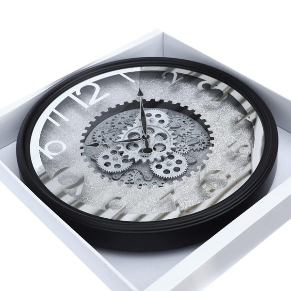 Decorative Round Shape Beige Glitter Design Analog Deco Wall Clock 50 cm  (Ctn Box 8 units)