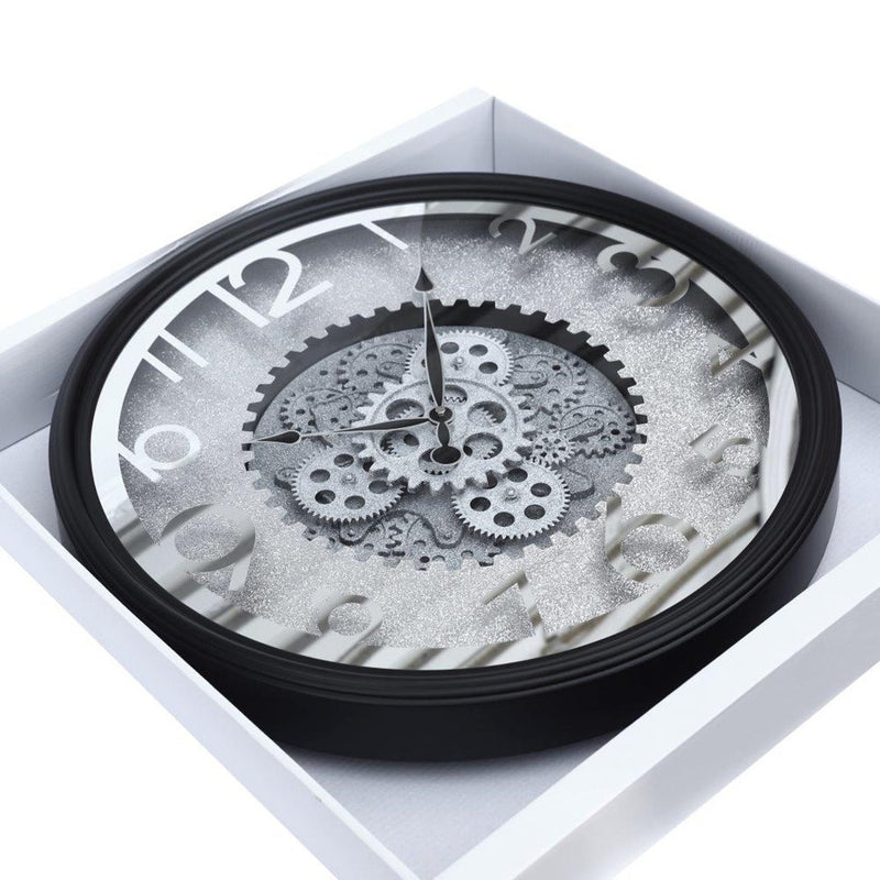 Decorative Round Shape Beige Glitter Design Analog Deco Wall Clock 50 cm  (Ctn Box 8 units)