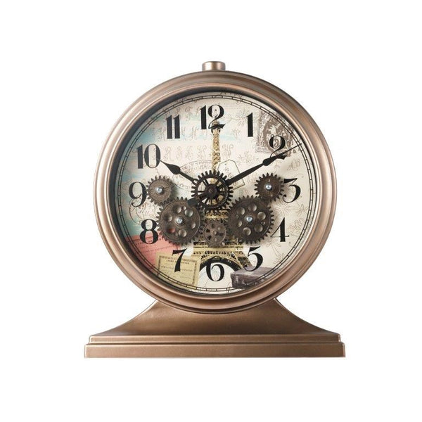 Decorative Round Shape Gold Glitter Design Analog Deco Wall Clock  27*31 cm  (Ctn Box 12 units)