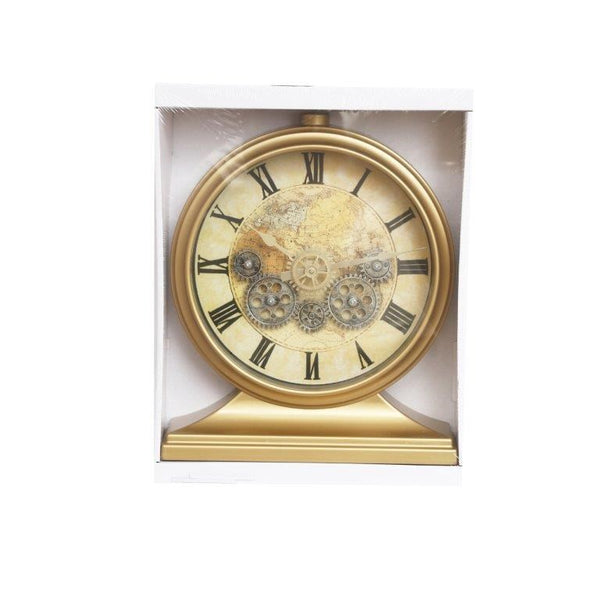 Decorative Round Shape Gold Glitter Design Analog Deco Wall Clock  27*31 cm  (Ctn Box 12 units)