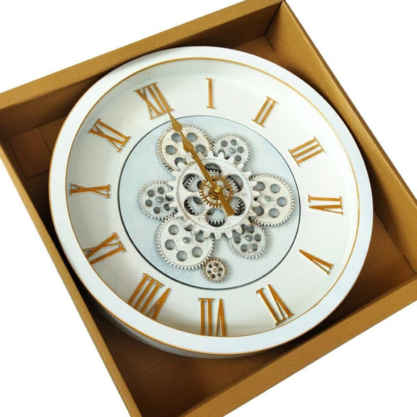Modern 3d Skeleton Silver Mechanical Display Wall Clock 40 cm (Ctn Box 12 units)