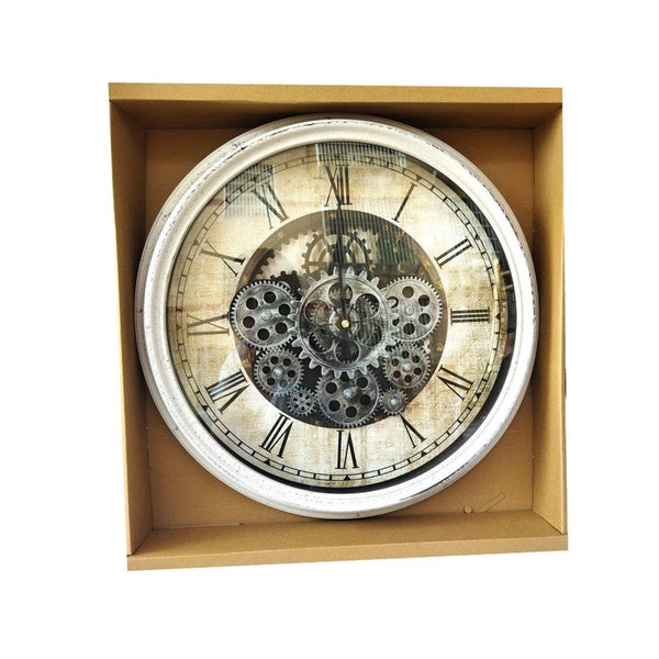 Modern 3d Skeleton Silver Mechanical Display Wall Clock 43 cm (Ctn Box 12 units)