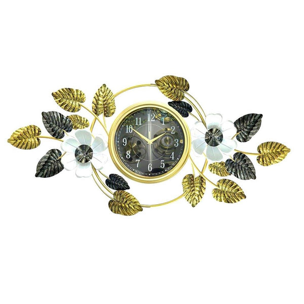 Decorative Abstract Design Metal Round Gold Frame Wall Clock 92*48 cm (Ctn Box 5 units)