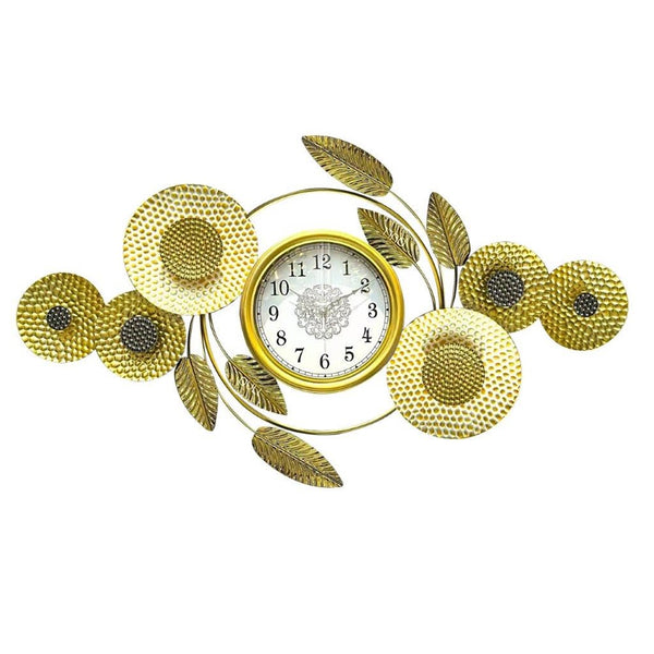 Decorative Abstract Design Metal Round Gold Frame Wall Clock 100*57 cm (Ctn Box 5 units)