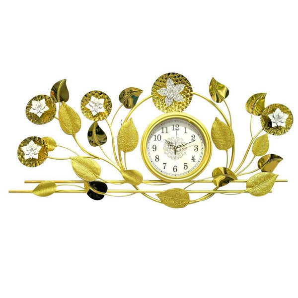 Decorative Abstract Design Metal Round Gold Frame Wall Clock 106*52 cm (Ctn Box 5 units)